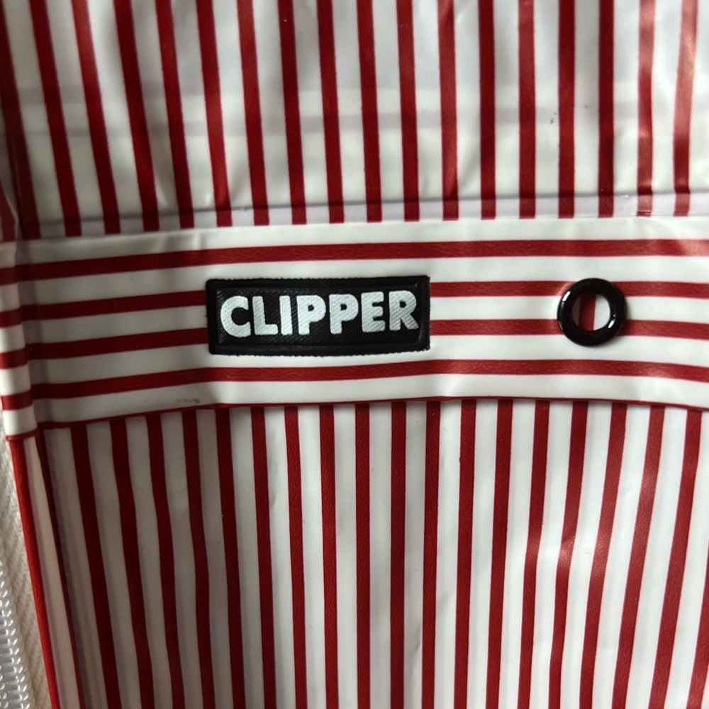 Vintage Red and White Striped Vinyl Raincoat - Picture 4 of 10